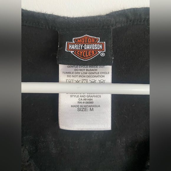 Harley Davidson y2k womens v neck tee 2000s motorcycle punk - Picture 2 of 3